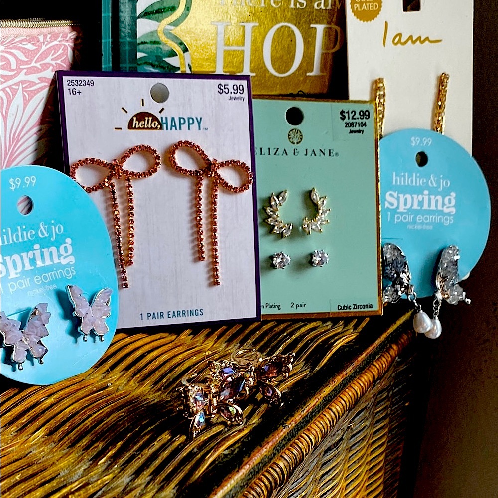 Assorted Earrings Set ALL STERLING SILVER OR GOLD PLATED :) free hair clips! - Picture 6 of 13